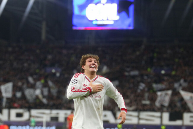 linz-austria-14th-oct-2026-linz-austria-october-14-lewis-koumas-of-liverpool-celebrates-his-goal-to-16-during-the-uefa-champions-league-league-phase-matchday-2-match-between-lask-and-liverpoo