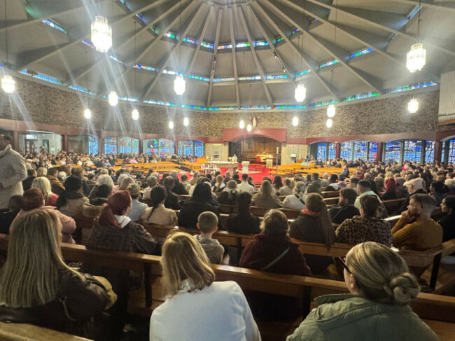 people-attended-a-vigil-at-sacred-heart-church-in-waterford-suspected-arson-attack-at-a-house-in-birchwood-waterford-which-claimed-the-lives-of-two-adults-and-two-children-the-victims-have-been-nam