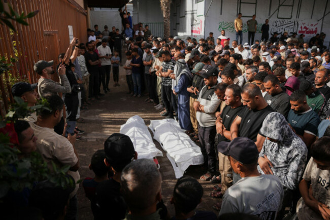 mourners-perform-funeral-prayers-for-two-palestinians-killed-in-an-israeli-strike-targeting-a-vehicle-at-nasser-hospital-in-khan-younis-southern-gaza-strip-thursday-oct-15-2026-ap-photoabdel