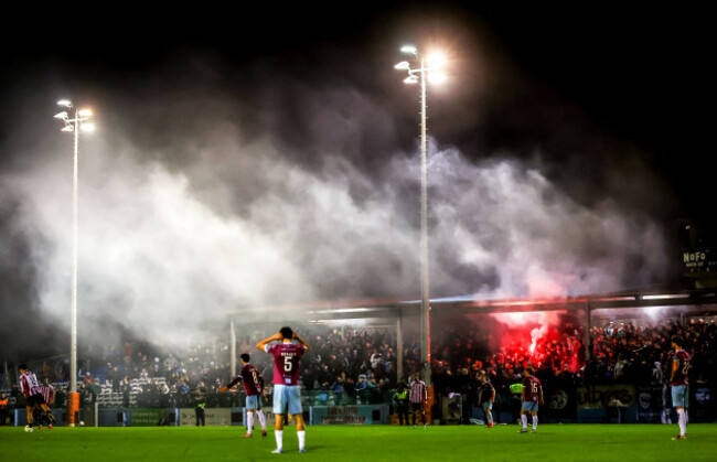 a-general-view-of-sullivan-lambe-park-after-flares-were-let-off-during-the-game