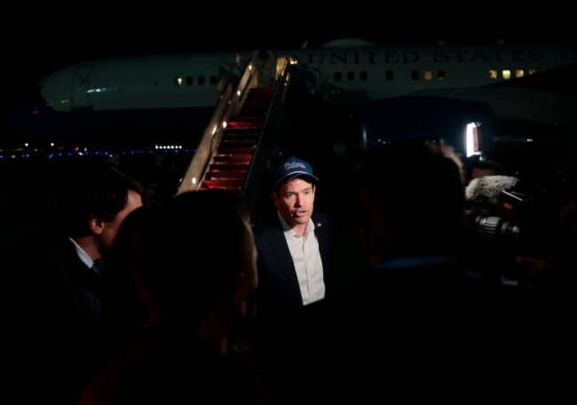 u-s-secretary-of-state-marco-rubio-speaks-with-members-of-the-media-before-boarding-a-plane-en-route-to-uzbekistan-at-joint-base-andrews-md-saturday-oct-17-2026-kylie-cooperpool-photo-via-a