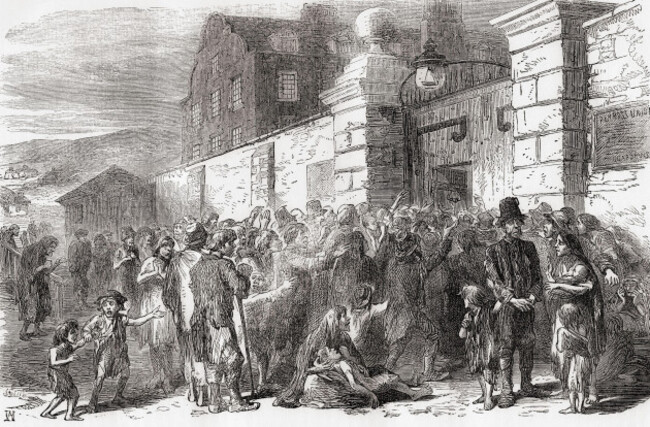 the-irish-famine-aka-the-great-famine-the-great-hunger-the-famine-and-the-irish-potato-famine-1845-to-1852-scene-at-the-gate-of-a-workhouse-from-cassells-illustrated-history-of-england
