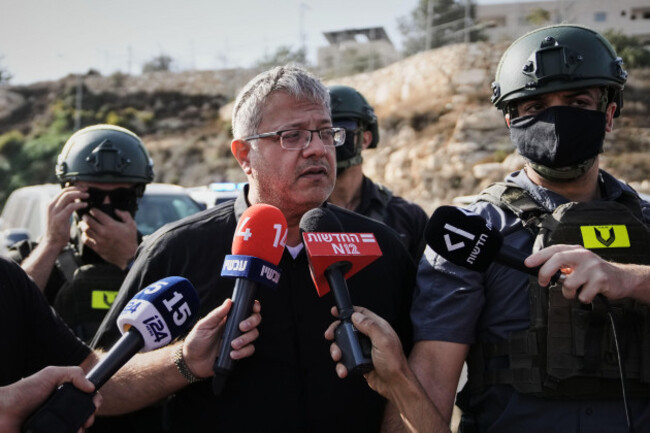israeli-national-security-minister-itamar-ben-gvir-speaks-to-the-media-at-the-scene-of-a-shooting-attack-carried-out-by-palestinian-gunmen-at-a-junction-near-hebron-in-the-occupied-west-bank-friday