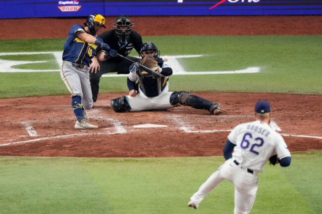 milwaukee-brewers-right-fielder-sal-frelick-10-connects-for-an-rbi-double-off-tampa-bay-rays-pitcher-cam-booser-62-during-the-fifth-inning-of-game-3-of-baseballs-world-series-monday-oct-26-20
