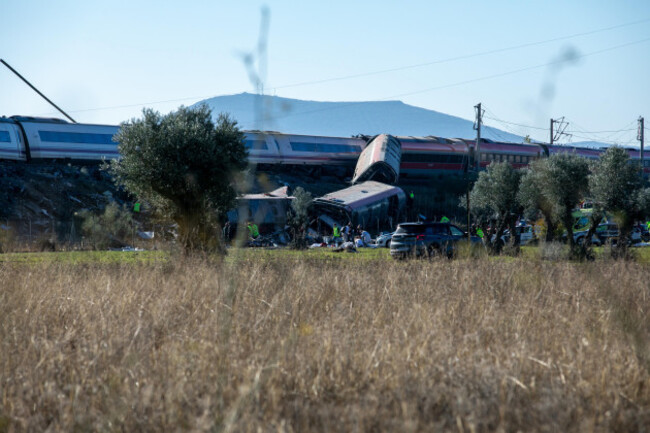 emergency-services-personnel-are-working-at-the-scene-of-the-accident-on-28-october-2026-in-urda-toledo-castilla-la-mancha-spain-two-trains-collided-on-the-morning-of-wednesday-28-october-at-th