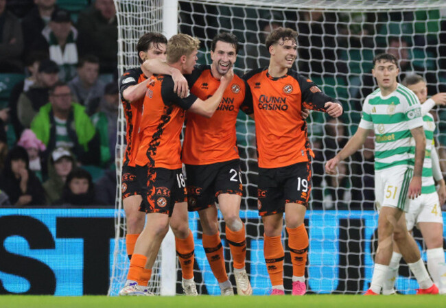 dundee-uniteds-neil-farrugia-centre-celebrates-with-team-mates-after-scoring-their-sides-second-goal-of-the-game-during-the-william-hill-premiership-match-at-celtic-park-glasgow-picture-date-we